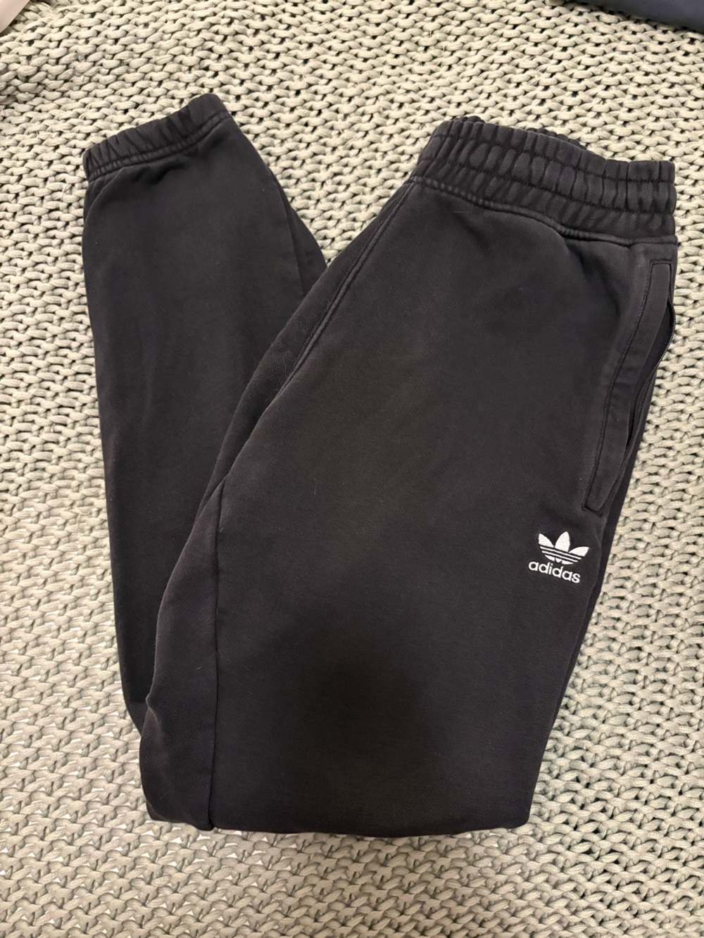 adidas Black Men’s Joggers with Trefoil Embroidery